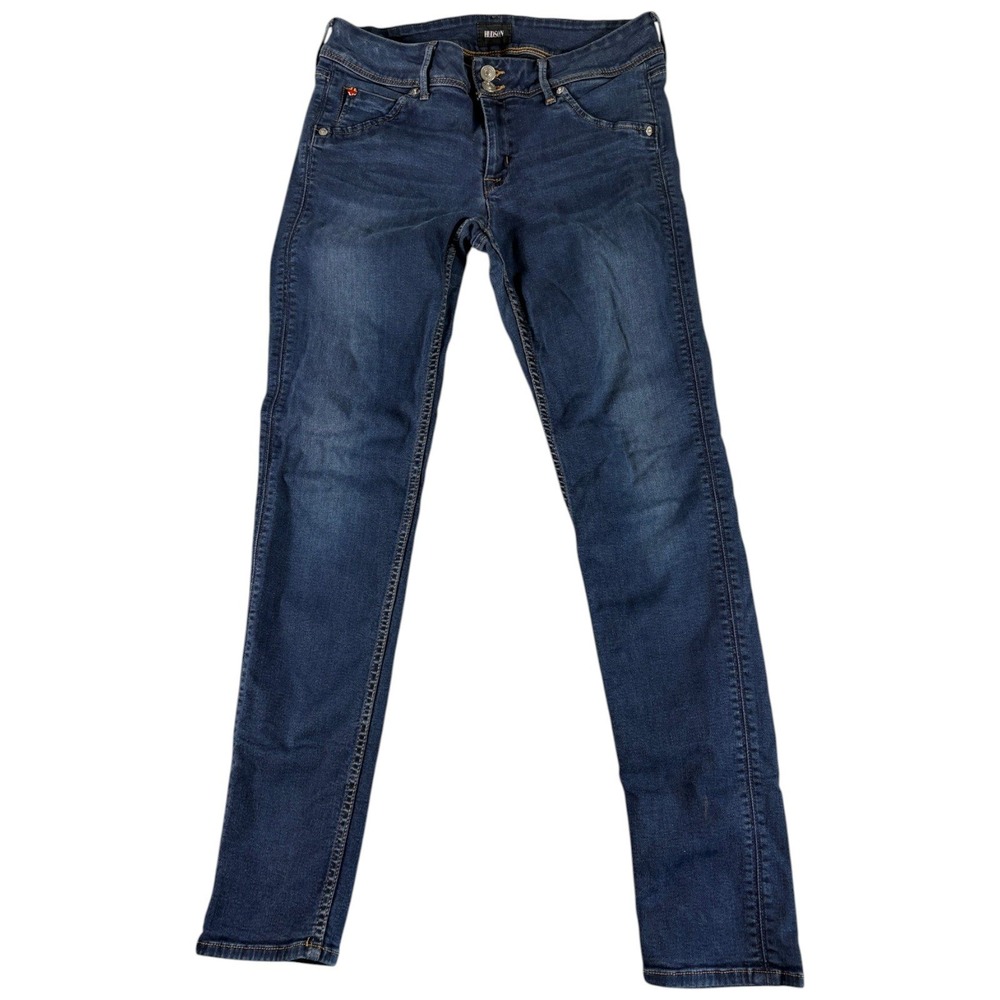 Hudson Jeans Women 30 Dark Blue Midrise Tapered Stretch Faded Western Heritage